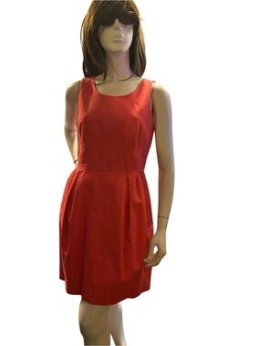 J.Crew Coral Orange Cotton Dress Size 6 Coastal Cottage Core Preppy
